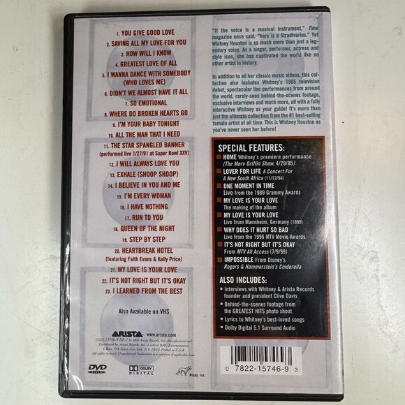 Whitney Houston - Greatest Hits DVD Used - Very Good - Picture 2 of 4